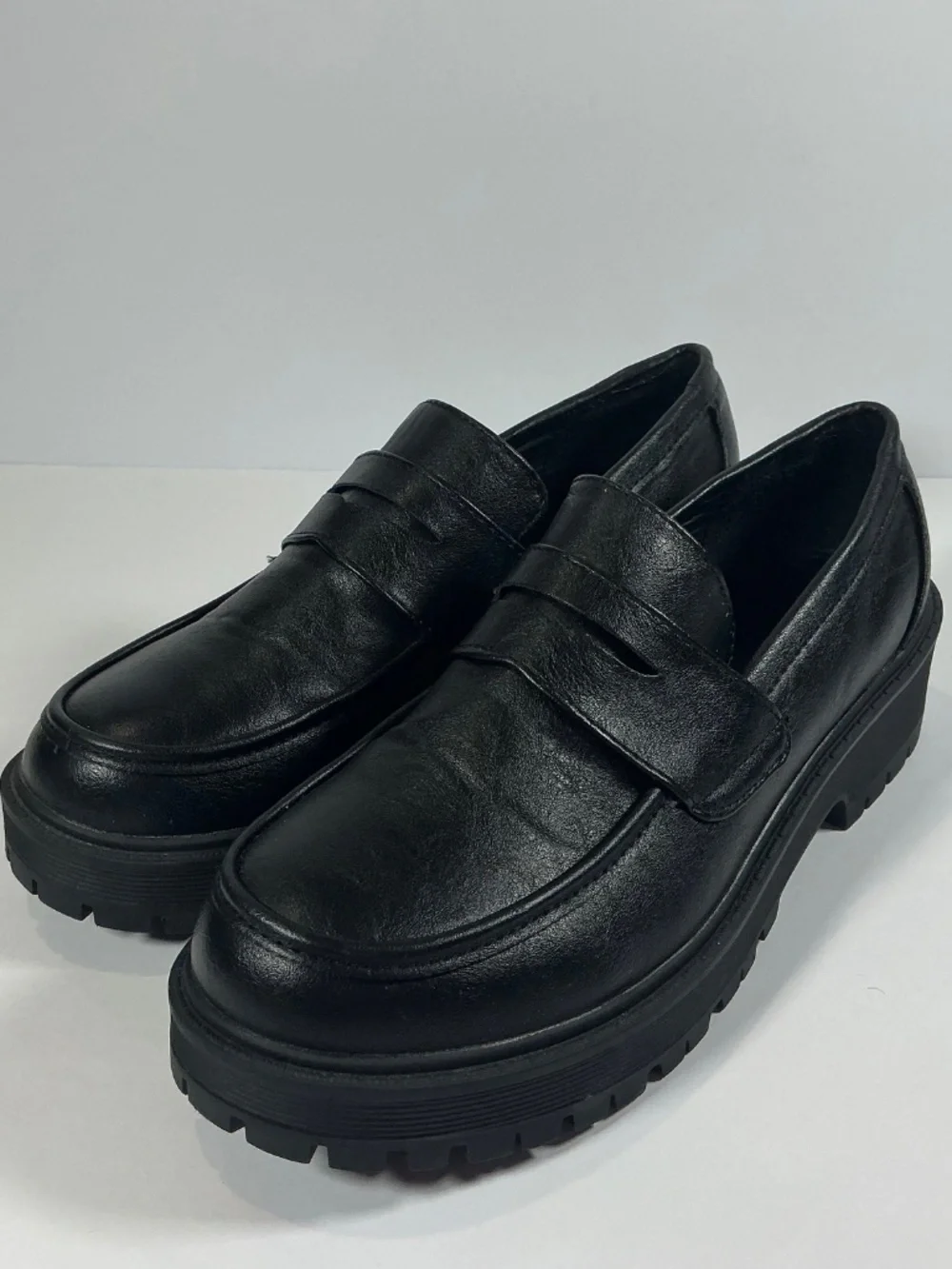 Platform Chunky Penny Loafer Lug Sole Comfort Slip On Dress Casual Shoes Sz 8